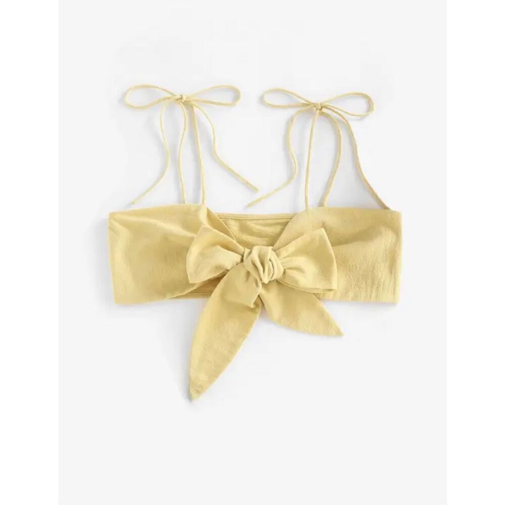 Bowknot Tie Shoulder Crop Cami Top NWT size‎ medium